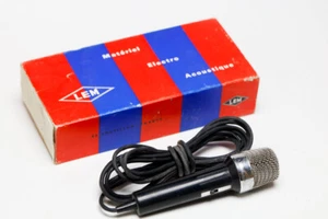 LEM Vintage MIC 200 Ohms DU5001 Micro Microphone FRENC Original BOX CASE - Imagen 1 de 5