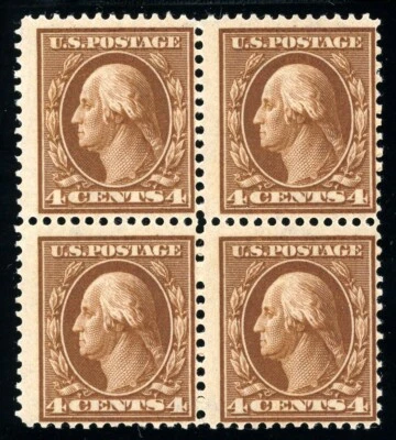 Scott 377 OG MNH FVF US 1910 Washington Block SCV $260+ - Image 1 of 2