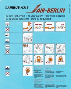 Safety Card Air Berlin Airbus A319- rev. 01-06 - Bild 1 von 2