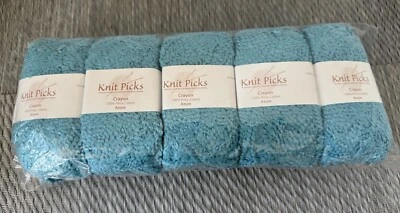 KNIT PICKS CRAYON YARN Color#8051-Blue 50g/128yds 100% Pima Cotton Lot of 10 - Image 1 of 4