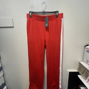 New Wild Fable Women's High-Rise Track Pants Zippered Leg Red/White Medium - Picture 1 of 11