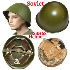 USSR Soviet Combat Steel Helmet SSH68 Russian Soldier Military Kaska Shlem Green