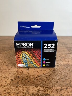 EPSON 252 Ink Standard-Capacity Color Combo Pack - NEW Cyan/Magenta/Yellow 2025 - Image 1 of 4