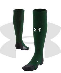 1 Pair Under Armour Green Anti Odor Over Calf Team Soccer Socks Mens 13-16 NEW - Picture 1 of 3