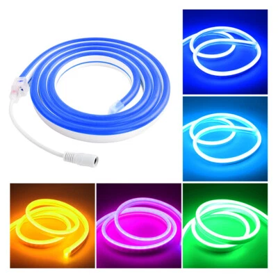 led neon rope light flexible tube strip lamp 12v waterproof decoration lights F - Image 1 of 4
