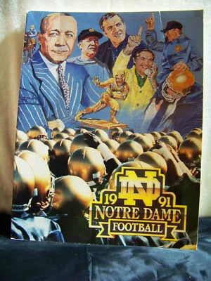 1991 Notre Dame Football Media Guide Yearbook EX+ Condition - Image 1 of 2