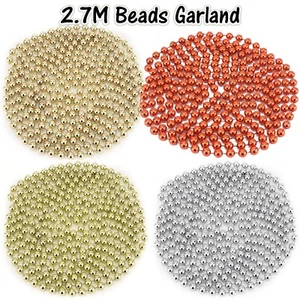 Luxury Christmas Tree Decoration, 2.7M Bead Garland, DIY Shiny Pearl Beads Chain - Picture 1 of 50