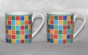 2 Villeroy & Boch Twist Alea Limone Tassen Premium Porzellan 10 Unzen EUC nicht mehr produziert - Bild 1 von 7