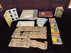 Antique + Vintage Lot of Ephemera & Media Bible Album Currency Slides 8mm Films - Picture 1 of 16