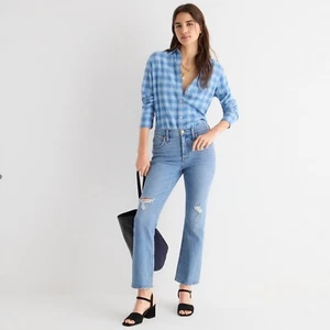 J Crew 9'' demi-boot crop jean in Rocky Shore wash Petite Fit Size 27 Ret $128 - Picture 1 of 4