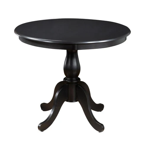 Carolina Cottage Dining Table 30" x 30" Wood Pedestal Base Round Antique Black Cover