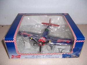 SpecCast Budweiser Louie T. Lizard F4U-1 Corsair Flugzeug Die Cast Metal Bank - Bild 1 von 2