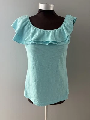 Camiseta sin mangas Lilly Pulitzer talla grande sin mangas cuello con volantes Preppy Beach Vaca suave Foto 1 de 4