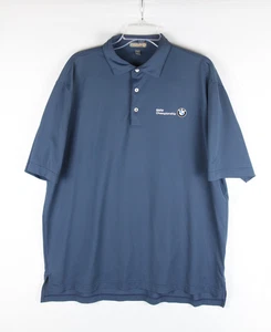 Peter Millar Summer Comfort Polo Shirt Mens Large Blue Golf S/S BMW Championship - Picture 1 of 7