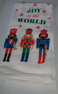 FULL UNCUT CHRISTMASJOY TO THE WORLD Print Cotton Kitchen Towel - Picture 1 of 1