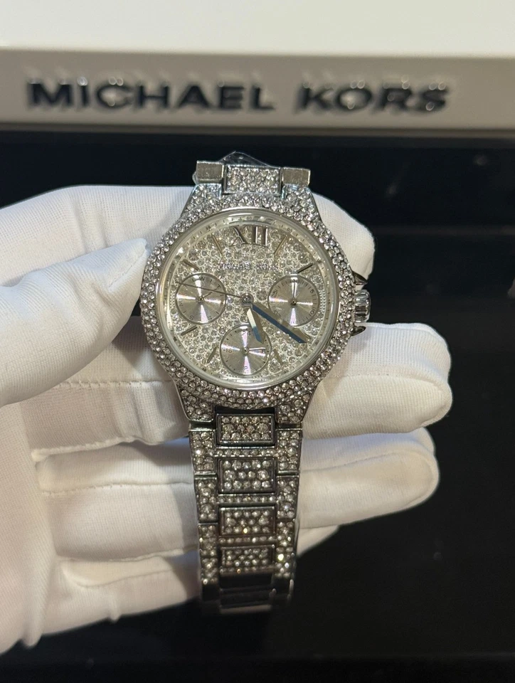 Brand New MK6996 Mini Camille Silver Tone Pave Women's Watch - Image 1 of 4