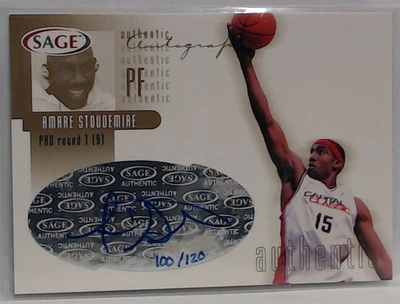 Sage Amare Stoudemire Rookie 2002 automático 100/120 #A29 Suns Foto 1 de 2