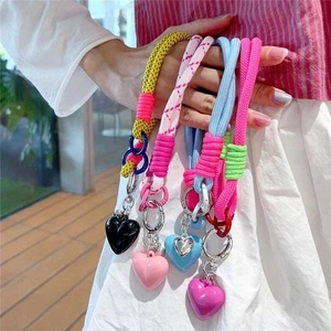 Luxury Phone Clip Lanyard Charm 3D Heart Pendant Anti-Lost Rope Keychain Gifts - Photo 1 sur 6