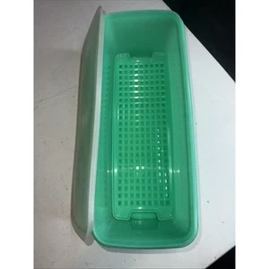 Tupperware Sellerie Gemüse grün Behälter #782-3 Behälter mit Deckel und Entlüftung - Bild 1 von 7