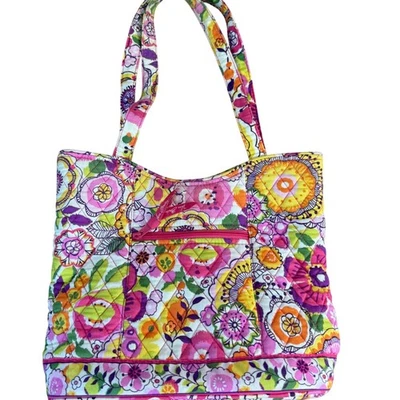Vera Bradley Quilted Shoulder Bag Retired Clementine Pattern Pink Multicolor - Image 1 of 4