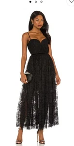 SAU LEE Selena Lace Dress Black Corset Party Cocktail 4 NWT $595 - Picture 1 of 5