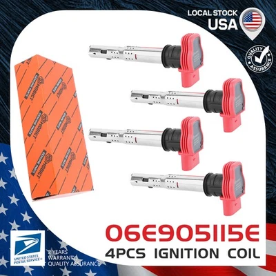 4 Pack MODIGT GENUINE Ignition Coil For 2007-2009 Volkswagen Touareg 4.2L V8 - Image 1 of 4