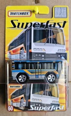 MATCHBOX 2006 SUPERFAST - CITY BUS [BLUE WHITE]  NEAR MINT VHTF CARD GOOD  - Image 1 of 4