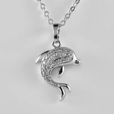  Gioielli Di Tutti Giorni Collana Con Ciondolo Forma Delfino Collane Zircone - Immagine 1 di 4