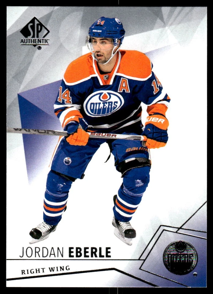 2015-16 SP Authentic #42 Jordan Eberle Edmonton Oilers Hockey Card - Image 1 of 2