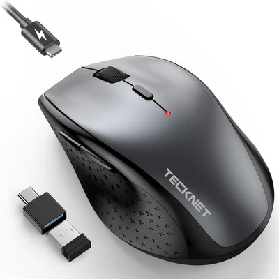 Wireless Mouse Jiggler, USB-C Rechargeable Mouse, Silent Mouse Quiet Click, B... - Image 1 of 4