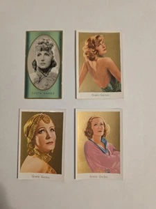 Lot Of 4 Early 1900s Geeta Garbo Rare European Cigarette Film Star Cards - Picture 1 of 2
