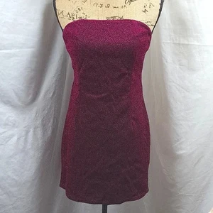 Essue Sexy cute elegant Strapless Metallic Hop Pink Dress Size Medium - Picture 1 of 7