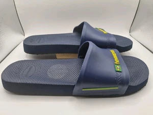 Havaianas Women's Navy Blue Brazil Sliders Size 39/40 UK Size 6/7 Pool Shoes - Picture 1 of 11
