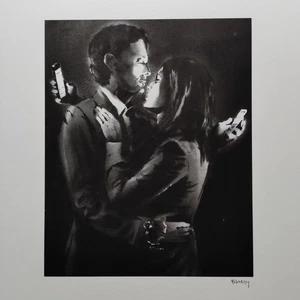 Banksy Art Print - Mobile Lovers - Certificate - Picture 1 of 5