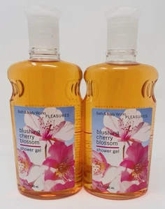 2 Bath & Body Works Blushing Cherry Blossom Shower Gel Wash Pleasures 10 oz Each - Picture 1 of 1