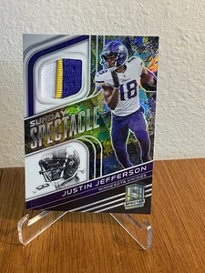 2022 Spectra Justin Jefferson Sunday Spectacle Neon Splatter /8 3 Color Patch HOT - Bild 1 von 12