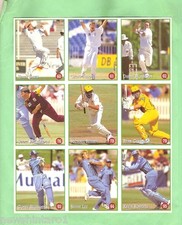 #T314.   #10.  1997/98 SELECT CRICKET STICKER SAMPLE PROMOTIONAL  UNCUT SHEET