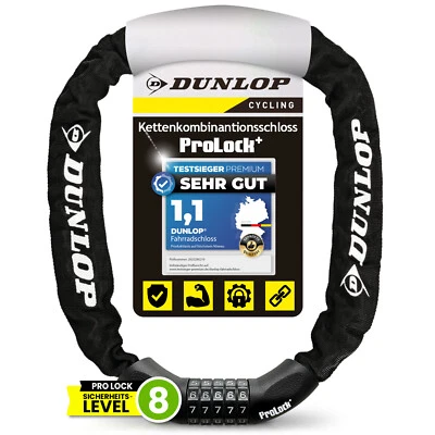 Fahrradschloss Zahlenschloss Fahrrad Schloss Sicherheit 100 cm DUNLOP  B-Ware - Bild 1 von 4