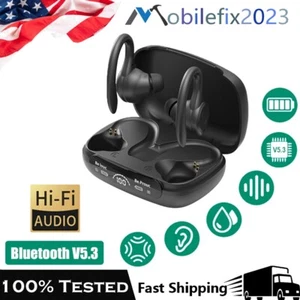 Waterproof Wireless Bluetooth Earphones Headphones Sport Gym Earbuds With Mic - Picture 1 of 20