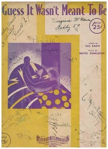 I Guess It Wasn't Meant To Be Gus Kahn Walter Donaldson Sheet Music 1932 - Picture 1 of 3