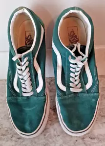 Scarpe VANS uomo taglia 11 Old Skool verde bianco sneaker da skate - Foto 1 di 10