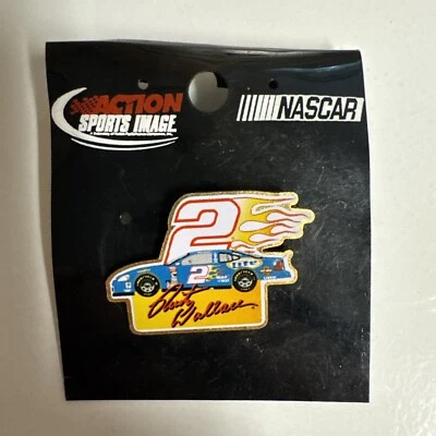 NASCAR RUSTY WALLACE MILLER RACING #2 FLAMES CAR ACTION SPORTS COLLECTIBLE PIN - Image 1 of 4