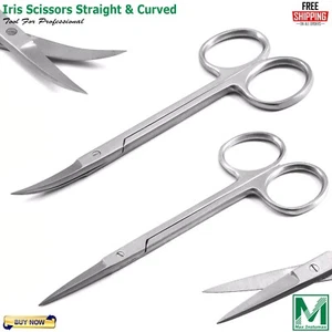 Surgical Sharp Scissors Small Animal Pet Grooming Dog Cat Veterinary Scissor 2PC - Picture 1 of 3