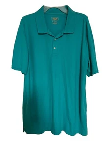 FOUNDRY Shirt Mens XL Short Sleeve Polo Aqua Green Classic Fit - Picture 1 of 4