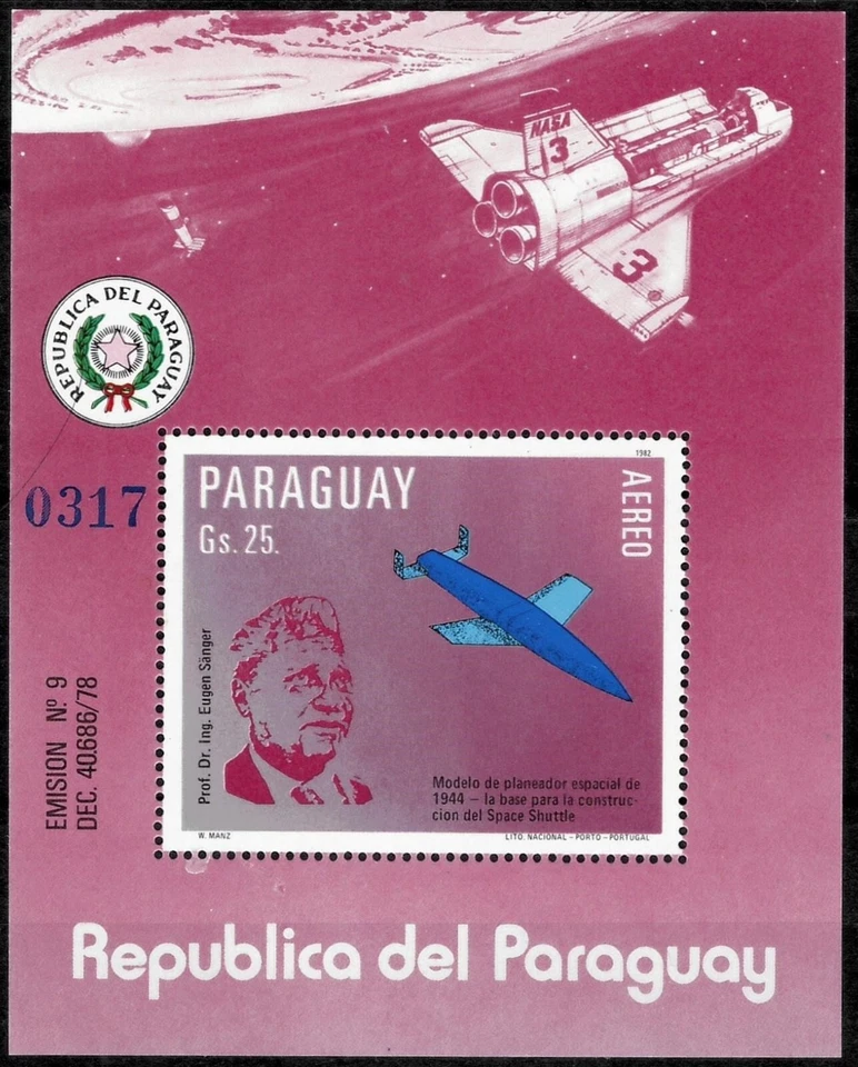 Paraguai 1983 ☀ Correio Aéreo - Tecnologia Alemã de Foguetes ☀ MNH** - Imagem 1 de 1