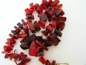 ANTIQUE VINTAGE AMBER RUSTIC GRADUATED BEADS NECKLACE 66 GR - Picture 1 of 9