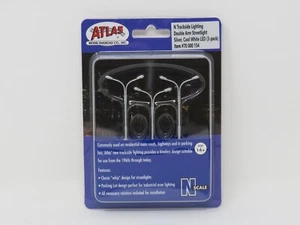 Atlas N 70000154 Straßenlaterne silber doppelarmig kaltweiß LED Landschaft Zubehör - Bild 1 von 2