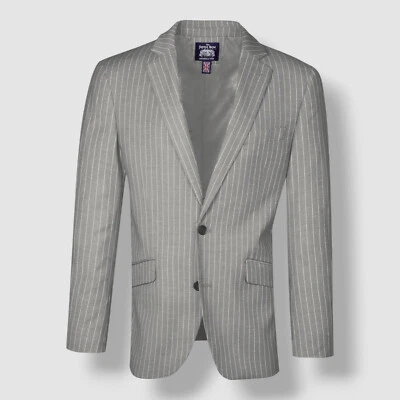 The Savile Row Company Men Gray Hoxton Stripe 2-Piece Suit Jacket Pants Size 44R - Image 1 of 4