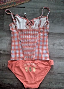 Neu Coco Rave Tankini gesmokter Badeanzug kariert Small - Bild 1 von 4