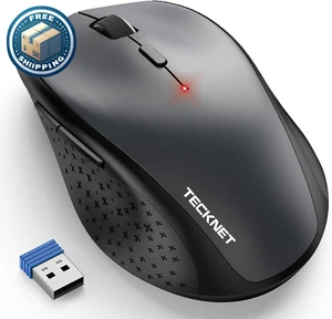 Mouse Wireless, 4800 DPI Silenzioso Mouse Senza Fili Ergonomico, 2.4 Ghz Ricevit - Foto 1 di 11